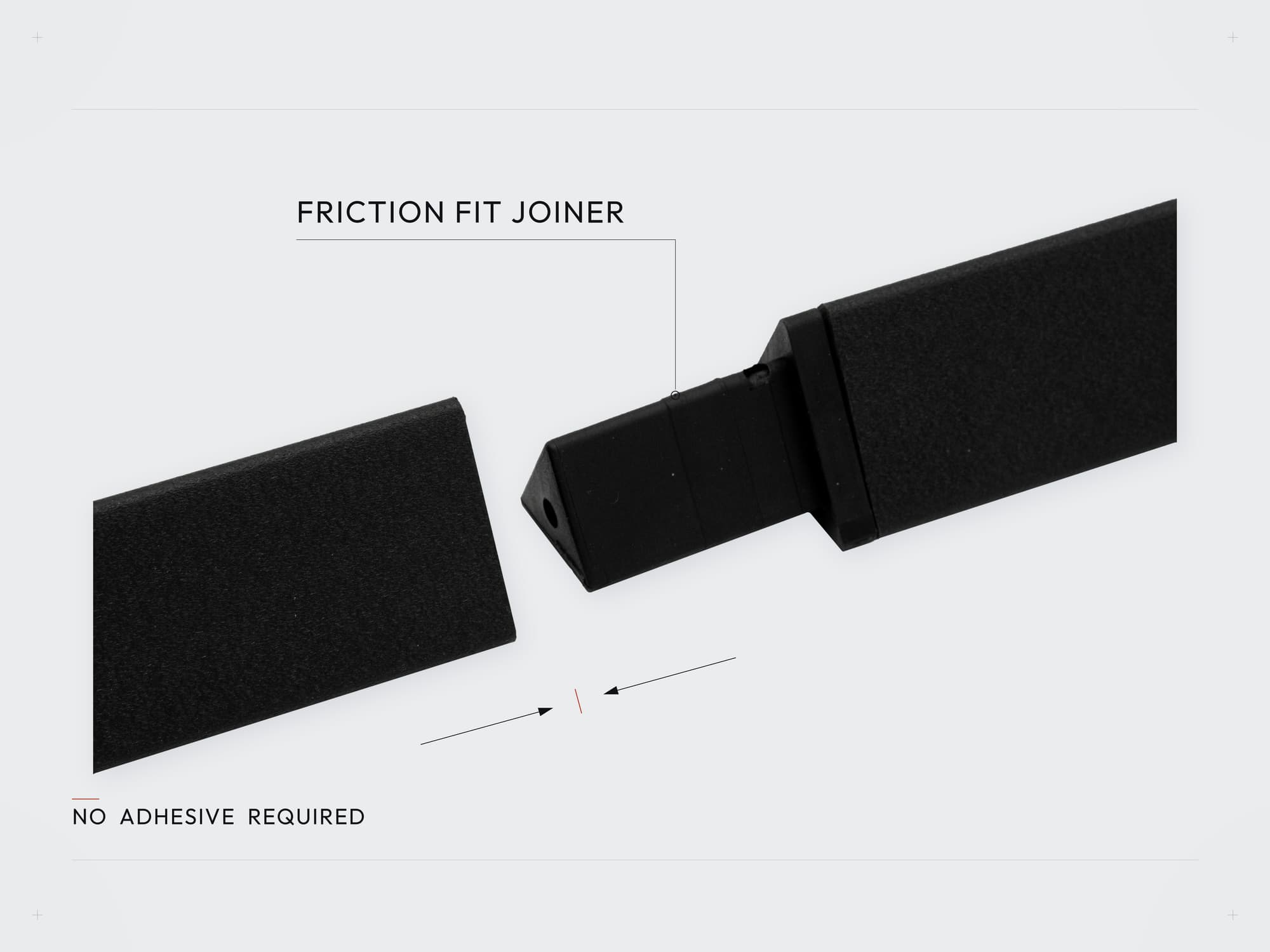 ArcticAnchor friction fit rail joiner connecting two rail sections without adhesive